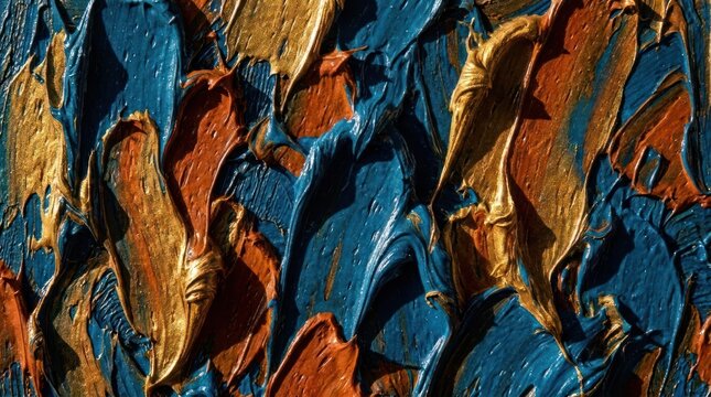 Abstract thick oil paint brushstrokes.