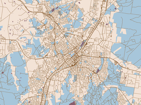 Urban map poster of Bendigo, Australia