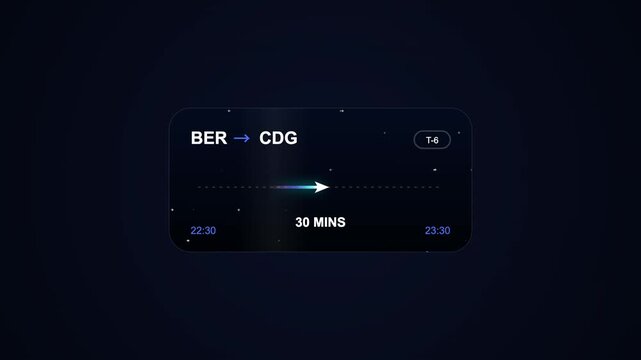 Minimalist Flight Route Digital Interface Animation