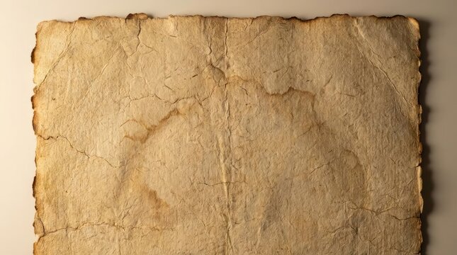 Antique parchment paper with burnt singed edges texture.