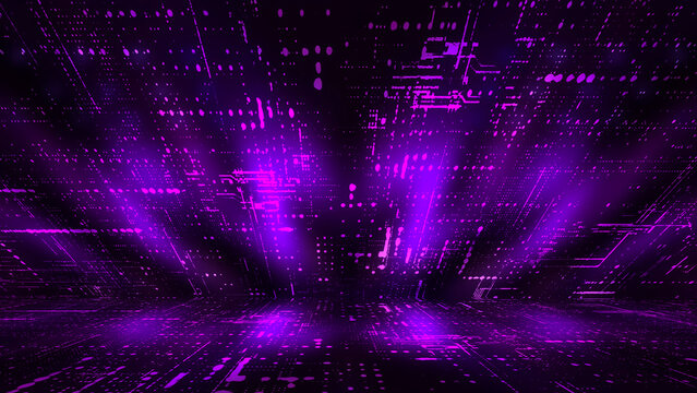 Abstract neon light lines background with pink and blue glowing streaks