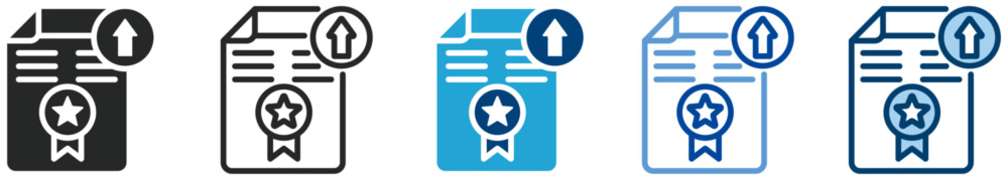 Recommendation letter icon set multi style icon set collection vector illustration