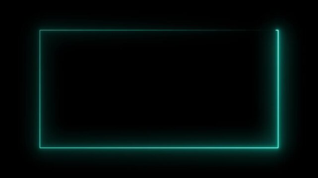 Dynamic neon line frame animation glowing border banner frame, photo frame abstract background digital design