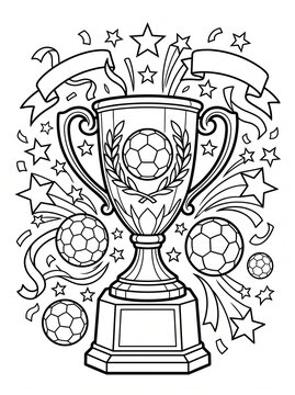 Decorative Trophy Cup Soccer Illustration Vector Art.