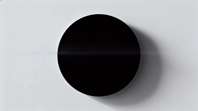 Black circle with dynamic motion lines on white background