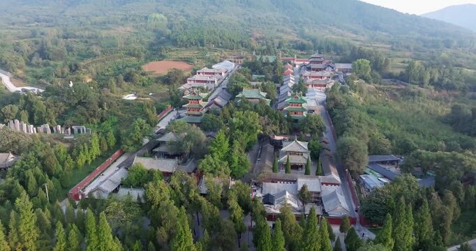 Chinese Shaolin Temple 4K Drone View