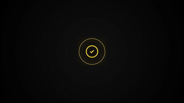 Task completed checkmark animation, minimal flat design loop