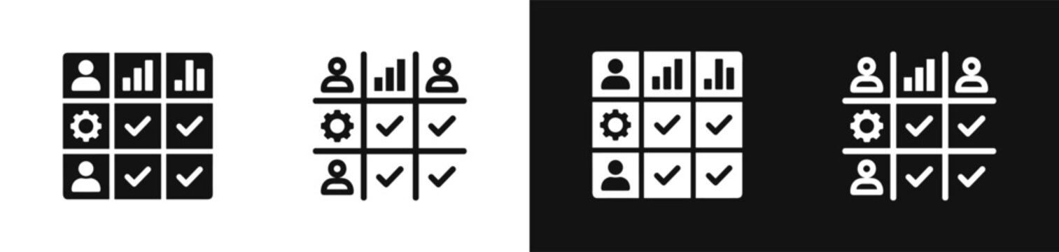 Business management grid matrix icon set vector illustration