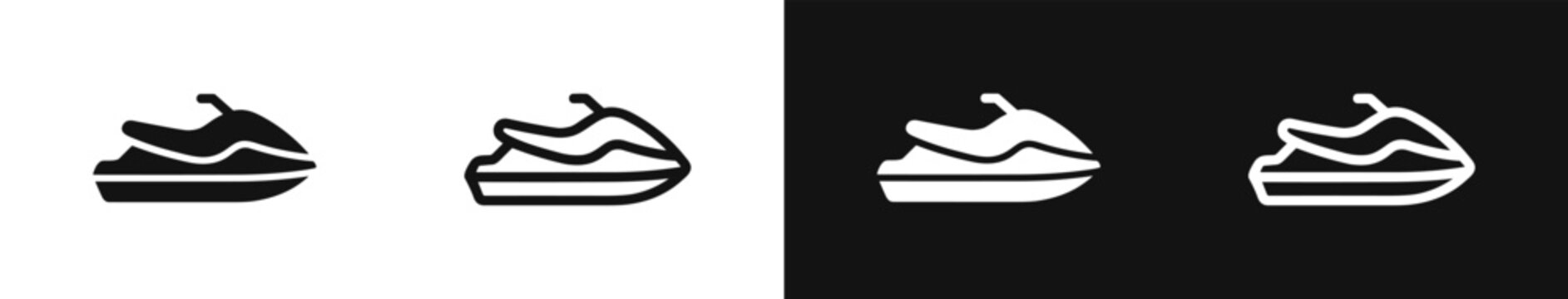 Jet ski icon vector set, water scooter symbol, personal watercraft