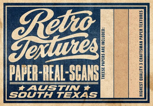 Blue Retro Kraft Paper Textures Pack For Branding And Design