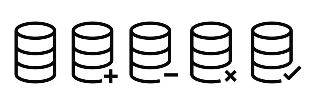 Database Management and Status Icon Set