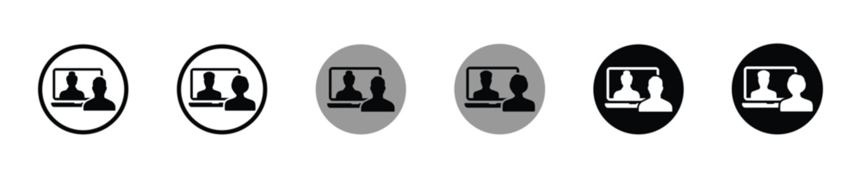 Video chat flat vector illustration. Online video chat vector sign set