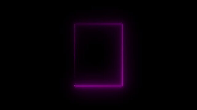 Neon rectangle frame illustration. Rectangle photo frame