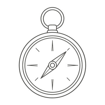 Travel navigation compass outline icon