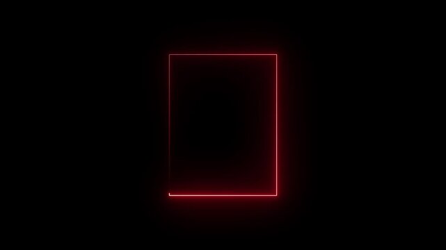 Red color Neon rectangle frame