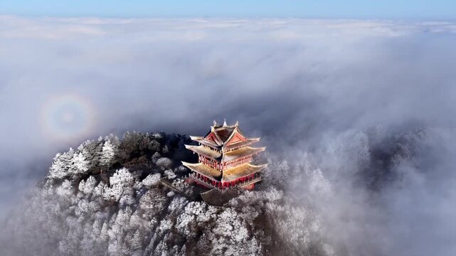 Emei Mountain Snow Peak Winter Wonderland