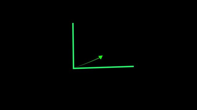 Hand drawn red brush arrow curving upward to the right on a background black animation. for emphasis in presentations, marketing videos, call to actions, the busnes arrow  or animated explainer conten