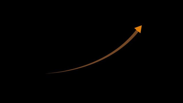 Growin business arrow on black. Profit arow .Business concept, growing chart. Concept of sales symbol icon with arrow moving up. Economic Arrow Adn Business Market Arrow