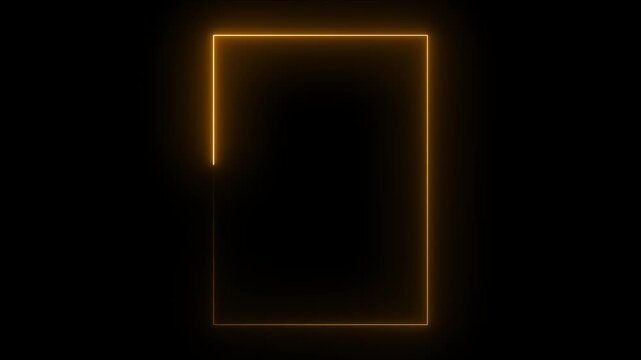 Neon rectangle photo frame with neon illustration graphic. 