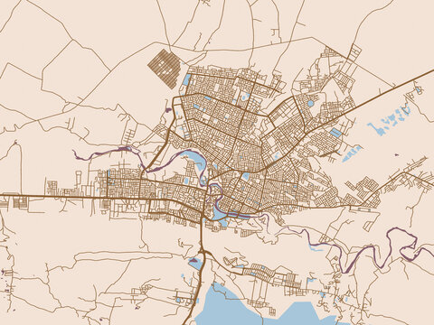 Zaxo, Iraq urban grid map