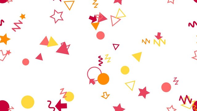pattern confetti horizontal Colorful Geometric Shapes Confetti Falling Festive Celebration Party Background Vector Illustration