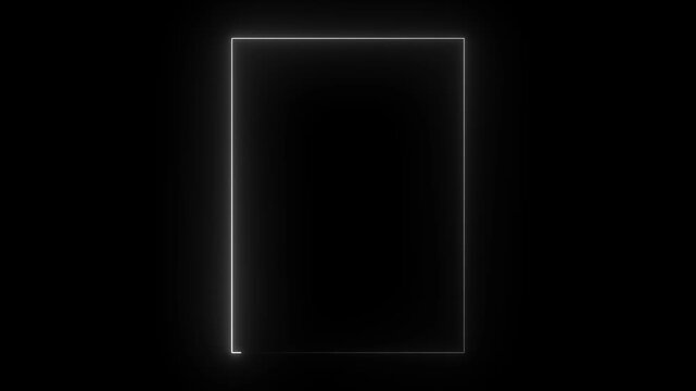 Neon rectangle frame. Rectangle photo frame