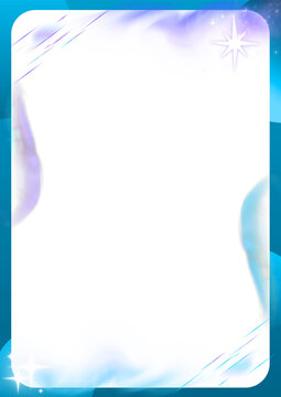 Blue white Minimalist Abstract Border Blank Document A4