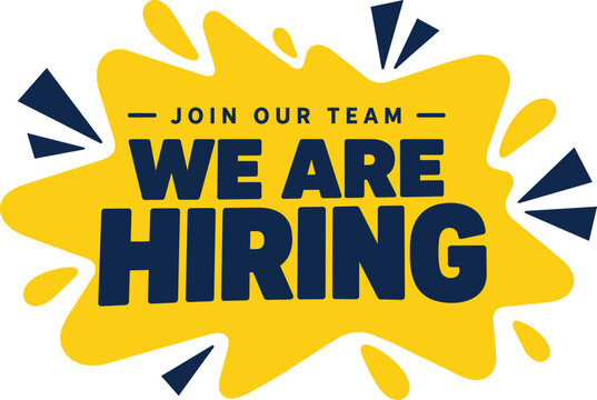 Join Our Team We're Hiring Recruitment Banner with Bold Yellow Background