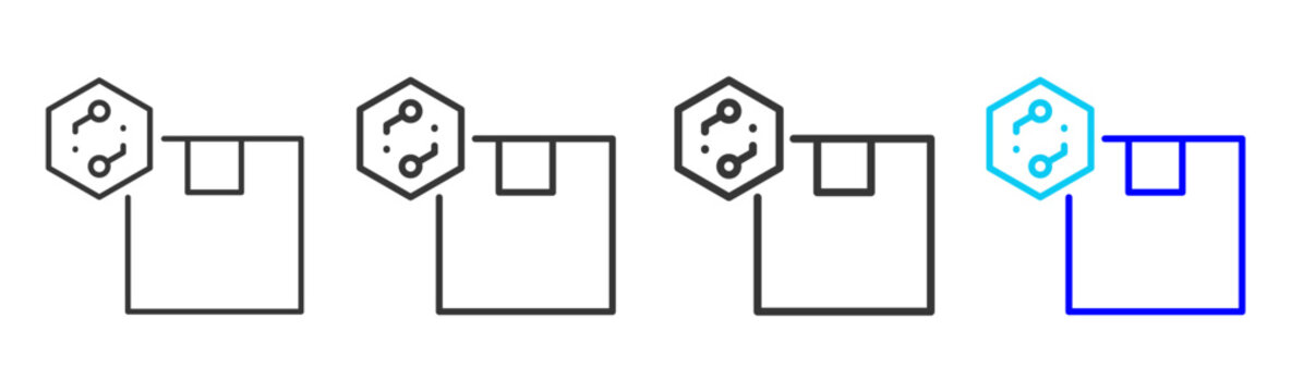 Blockchain Link Icon Collection Creative Outline Style for Cryptocurrency Blockchain Digital Assets Bitcoin Trading Finance Security Technology Vector Icon Set Pack