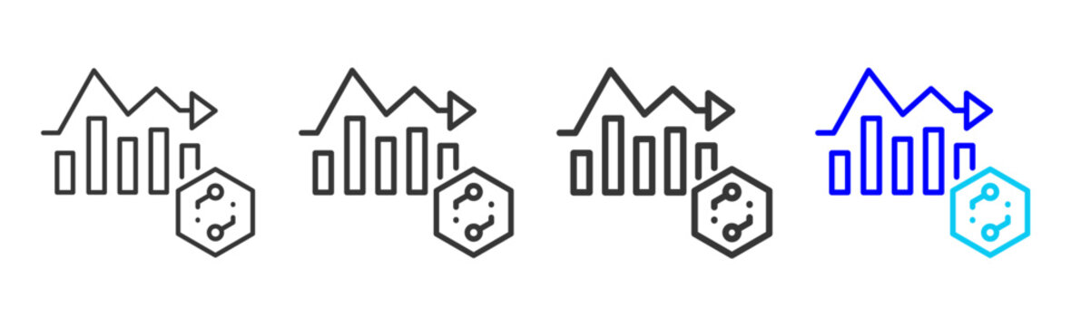 Network Growth Icon Collection Creative Outline Style for Cryptocurrency Blockchain Digital Assets Bitcoin Trading Finance Security Technology Vector Icon Set Pack