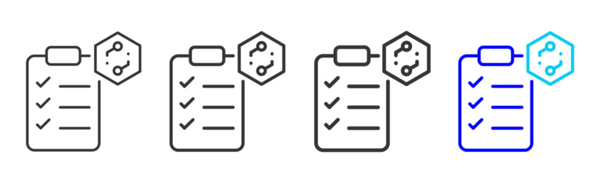 Network Inspection Icon Collection Creative Outline Style for Cryptocurrency Blockchain Digital Assets Bitcoin Trading Finance Security Technology Vector Icon Set Pack