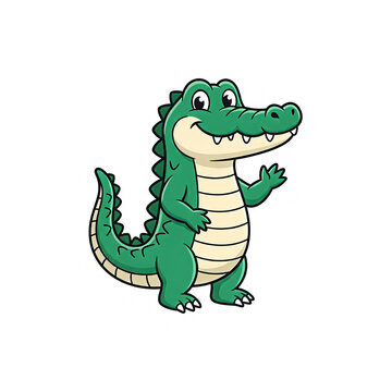 cartoon illustration of a cute crocodile