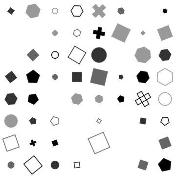 pattern grid square Abstract geometric shapes pattern background with various forms and shades of gray