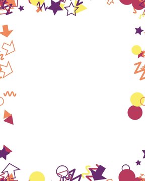 pattern confetti square Whimsical Colorful Abstract Shapes and Stars Border Design Element for Festive Celebrations and Fun Graphics