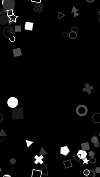 pattern geometric Abstract Geometric Shapes Pattern Black Background Vector Graphic Design Elements Random Scattered Shapes