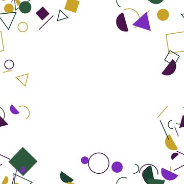 pattern bauhaus square Abstract Geometric Shapes Pattern Background with Circles Triangles Squares and Semicircles in Purple Gold Green Colors