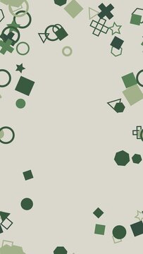 pattern geometric Abstract Geometric Shapes Pattern Background Green Colors Various Forms Circles Squares Triangles Hexagons Stars Plus Signs