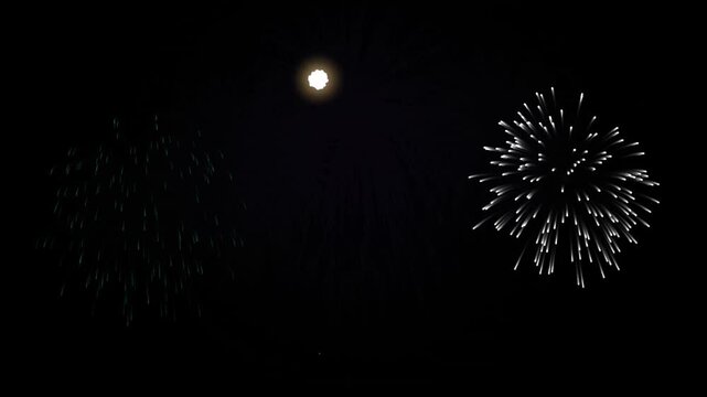 Abstract Cinematic Golden Vibrant Fireworks Seamless Motion Loop 4K