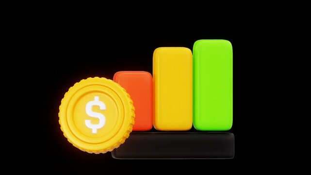 Financial Growth Bar Chart Revenue Analytics