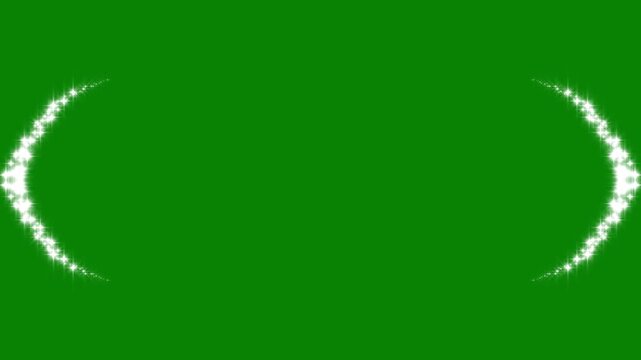 Magical glittering diamond frame border and glowing star particles loop on green screen 4K