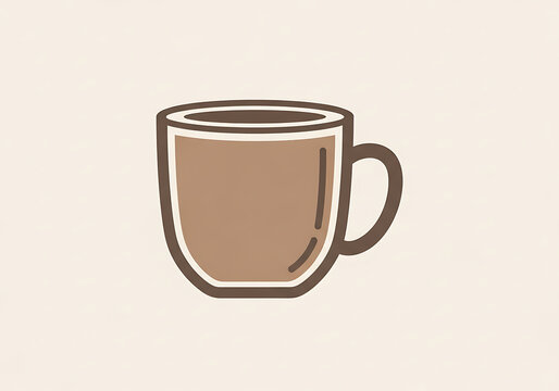 Minimalist ceramic cup filled with hot coffee or warm tea