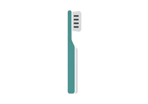 Simple green toothbrush with white bristles for daily oral care