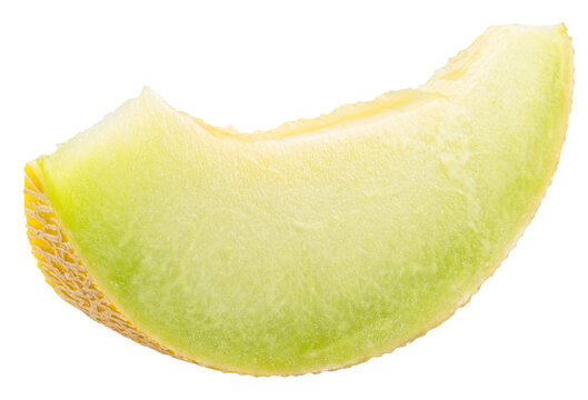 Galia melon and melon slice isolated on white background. File contains clipping path.