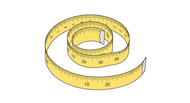 
Yellow Coiled Measuring Tape With Centimeter Numbers Isolated On White Background