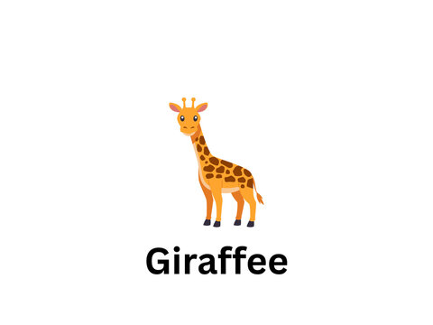Cute Giraffe Cartoon Illustration