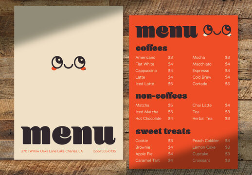 Contemporary Cafe Menu