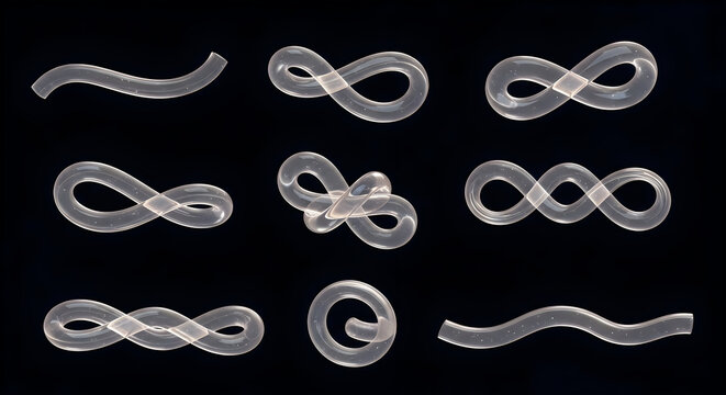 Intricate light trails a collection of infinity symbols and abstract flowing patterns