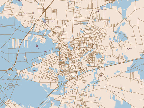 Decorative urban map of Belchatow, Poland