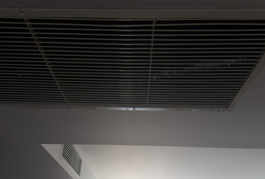 Ceiling mounted cassette type air conditioner. 