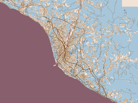 Graphic city map of Sochi, Russia